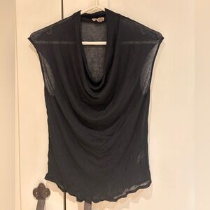 Helmut lang. Black Draped Sleeveless Top.
Cowl necked.